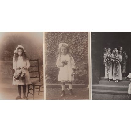 Children Bridesmaid Wedding Church 3x Antique Postcard s