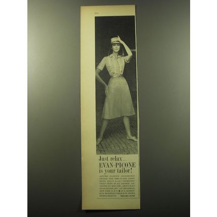 1960 Evan-Picone Skirt and Shirt Ad - Just relax