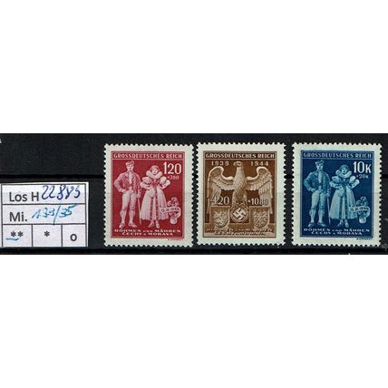 Los H22890: Böhmen & Mähren Mi. 133/35, gest.