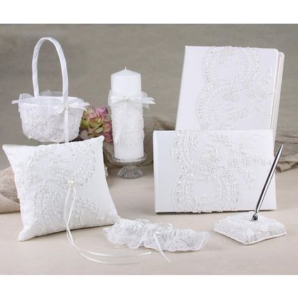 Ivy Lane Design Victorian Collection Wedding Book-White Satin w/Couture Lace-NEW
