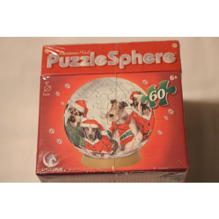 SANTA DOGS 60 PIECE PUZZLE SPHERE SEALED DOGS
