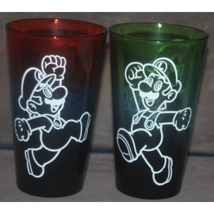 Nintendo Mario Brothers Mario & Luigi Set of 2 Glasses
