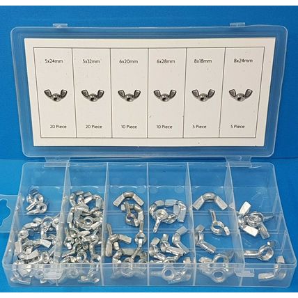 70 wing Nut Assorted Mix Metal Fastenings Butterfly Hand thumb Fasteners screws