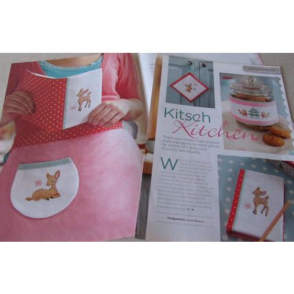 Kitsch Kitchen Cross Stitch Chart Lucie Heaton Magazine Chart Apron, Book Cover