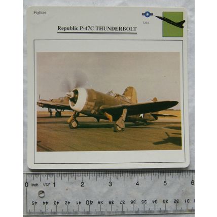 Republic P-47C Thunderbolt - USA - Fighter - Collectors Club Card