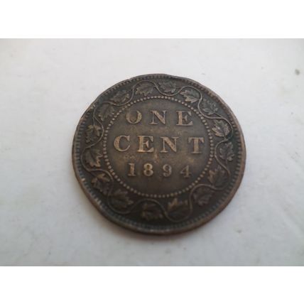 Canada - Large Size - I (one) Cent Coin - Dated 1876 H