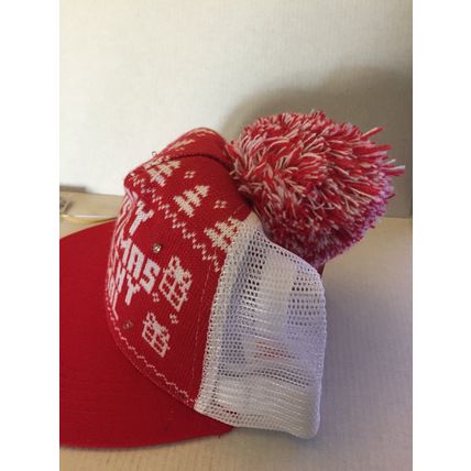 NEW Holiday Time Christmas Light-up Sherpa Fleece Adjustable Trucker Unisex Cap