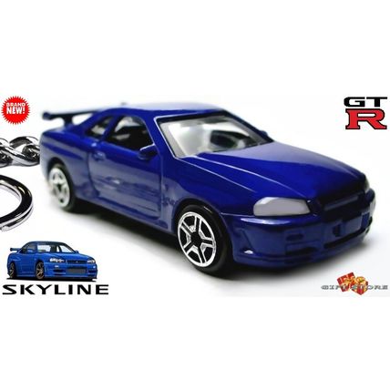 RARE KEYCHAIN BLUE NISSAN SKYLINE GTR R34 CUSTOM Ltd Ed