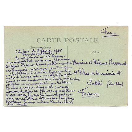 Postcard Senegal Dakar Avenue Roume posted 1918 French Navy cachet