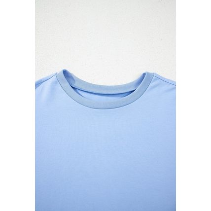 Myosotis Loose Half Sleeve Hi Low Hem T Shirt