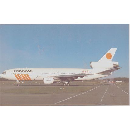Scanair McDonnell Douglas DC10 30 Civil Aircraft Postcard (QA288)