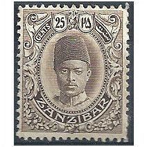 Zanzibar 1908 SG231 25 Cents Sepia Mounted Mint.