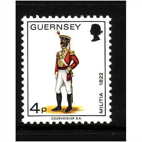 GUERNSEY 1974 SG 105 4p OFFICER 1822 EAST REGIMENT U/M MINT #4