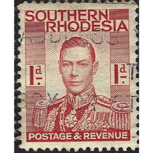 SOUTHERN RHODESIA, George VI, red 1937, 1d, #4