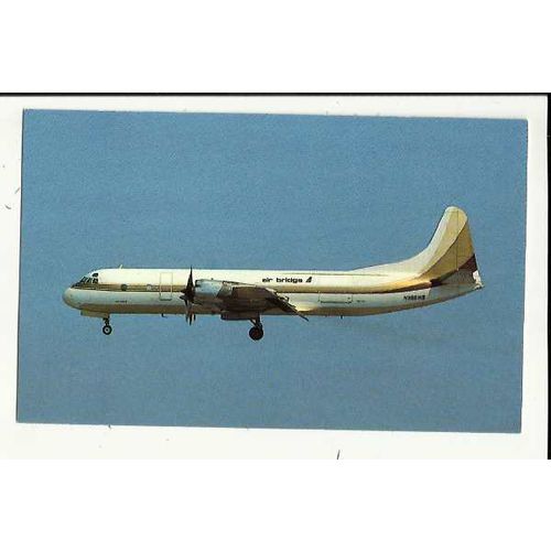 Aviation AIR BRIDGE CARRIERS L-188AF Postcard by Mary Jayne (MJ951)