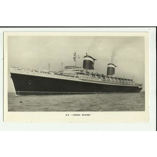 United States Lines SS UNITED STATES Postcard by G. Dean
