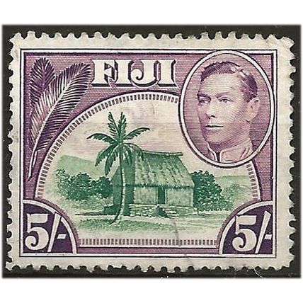 Fiji 1938 SG266 5/- Green & Purple Very Fine Used .....