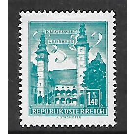 AUSTRIA 1957 BUILDINGS 1s.40 BLUE KLAGENFURT TOWN HALL SG 1306 M MINT