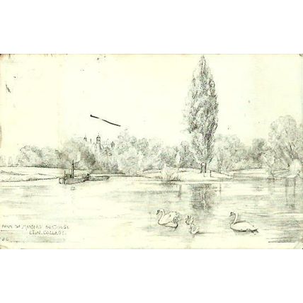 Berkshire ETON COLLEGE River View Art Postcard
