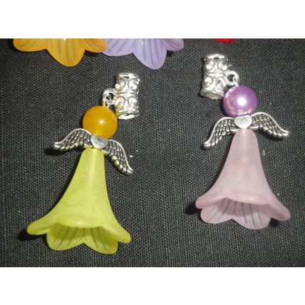 5 unique different colour 40mm angel charms for necklace bracelet