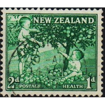 New Zealand. 1956 2d+1d S.G.756 Used