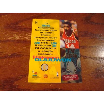 1993 Stadium Club, Autograph Card w/COA, HAKEEM OLAJUWON, Rockets