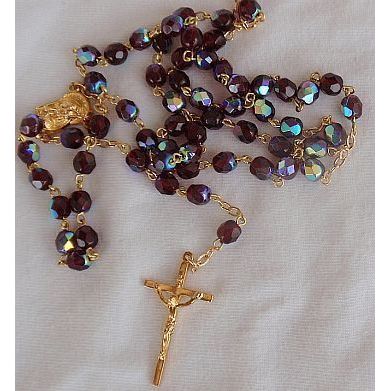 Purple crystal beads Rosary