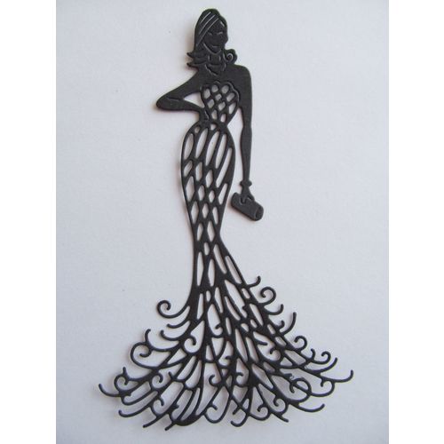 6 x Tattered Lace Die Cuts Glamour Puss in Black