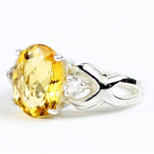 Citrine, 925 Sterling Silver Ladies Ring, SR243