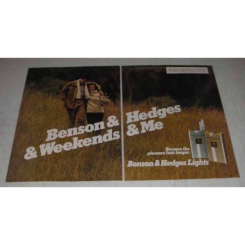 1980 Benson & Hedges Lights Cigarettes Ad - Weekends
