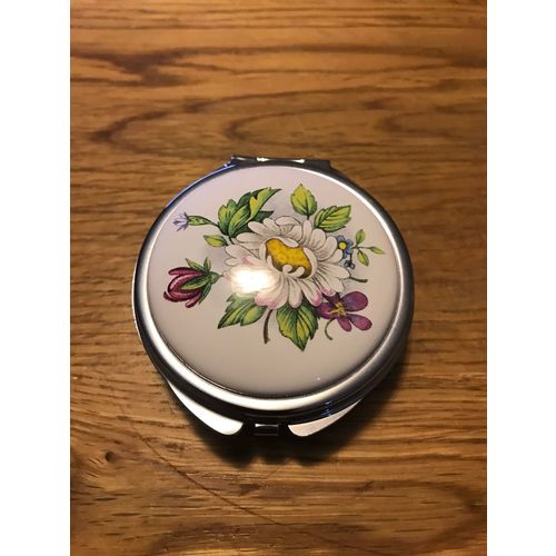 Metal Pill Trinket Divided Box with Hinged Lid