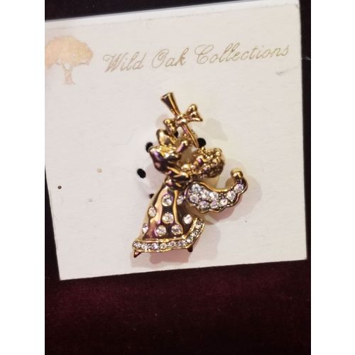 Vintage 90's Crystal & Gold Trumpeting Angel - Wild Oak Collection