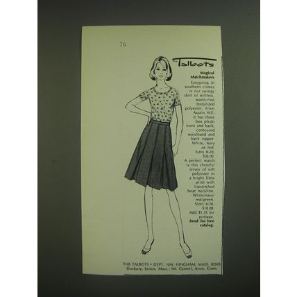 1974 Talbots Austin Hill Skirt and Jersey Ad - Talbots Magical Matchmakers