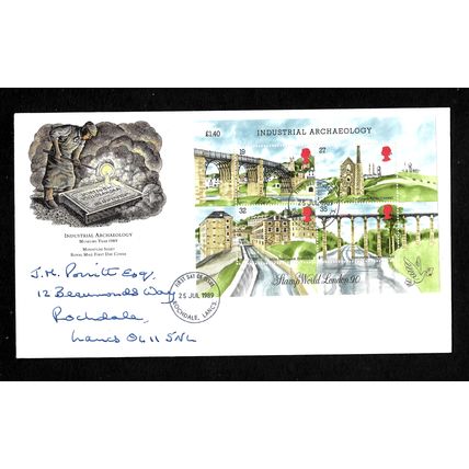 GREAT BRITAIN 1989 INDUSTRIAL ARCHAEOLOGY MINIATURE SHEET FIRST DAY COVER