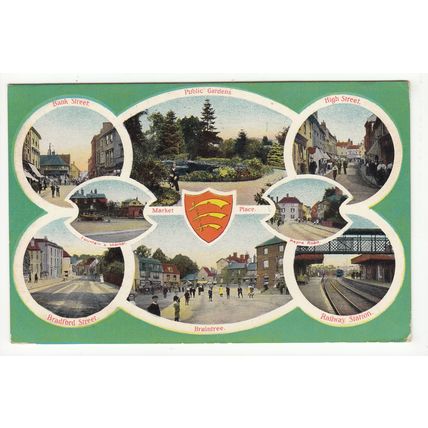 Old Multiview of Braintree Postcard Essex
