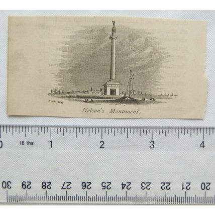 1870s small engraving of Nelson's Monument, Great Yarmouth