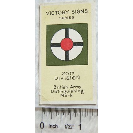 1928 Morris's card Victory Signs 21 20th Division