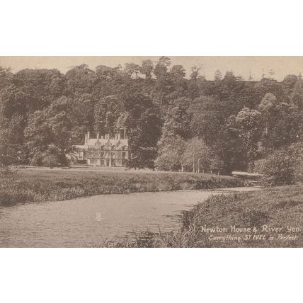 Newton House & River Yeo St Ives Antique Cornwall Postcard