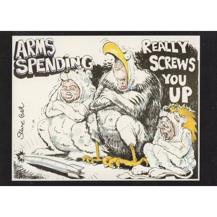 Arms Spending Really Screws You Up Protest Postcard