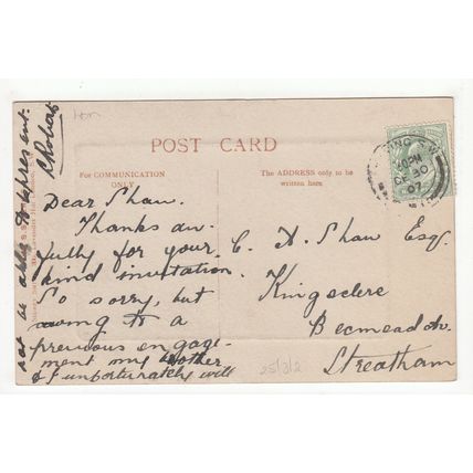 The Lake Wandsworth Common Postcard 1907 London