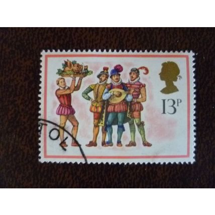 1978 GB Christmas 13p The Boars Head Carol fine used stamp SG 1074 singers