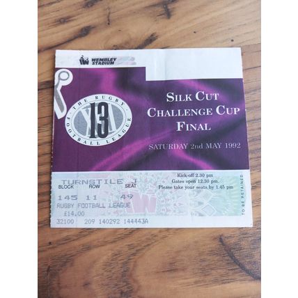 1992 Rugby League Challenge Cup Final Programme & Ticket – Castleford vs Wigan