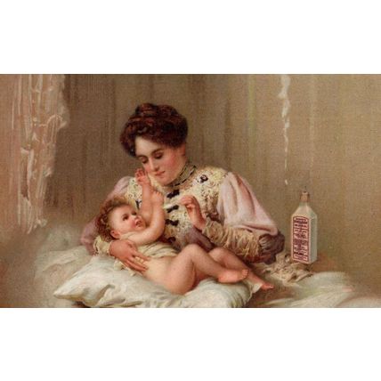 Scotts Emulsion Baby Cough Cold Medicine Mixture Old Advertising Postcard
