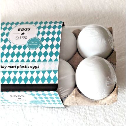 Easter Eggs 12 Silky Matt Plastic Craft Egg Set Bowl Fillers New Paint Your Own