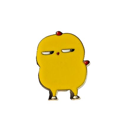Chicken Pin Badge Enamel Cartoon 2 cm X 2.3 cm Metal Butterfly Pin Lock BA71