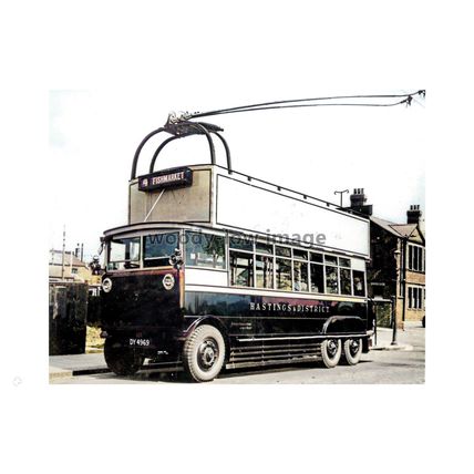 ptc7810 - Sussex - Hastings & District Trolleybus Reg.DY 4969 - print 6x4