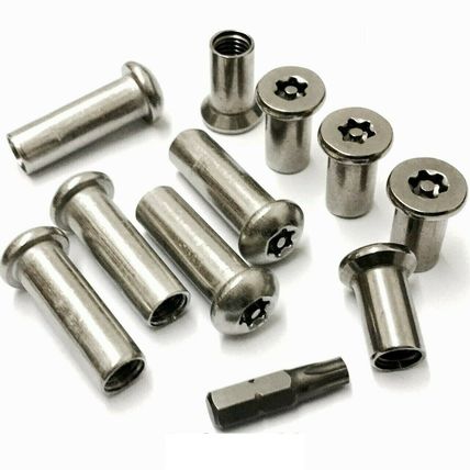 TORX 6LOBE PIN SECURITY BARREL NUTS COUNTERSUNK / BUTTON DOME FOR MACHINE SCREWS