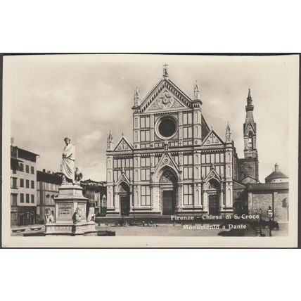 Monumento a Dante, Chiesa di Santa Croce, Firenze, c.1920 - Alterocca Cartolina