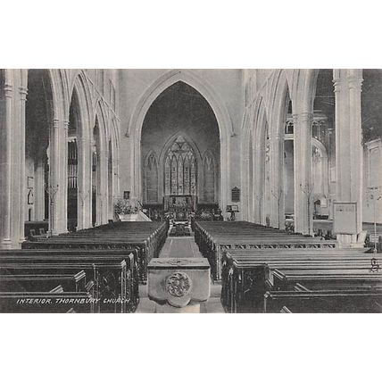 Interior Thornbury Church : Tuck "Collotype" postcard Thornbury pu