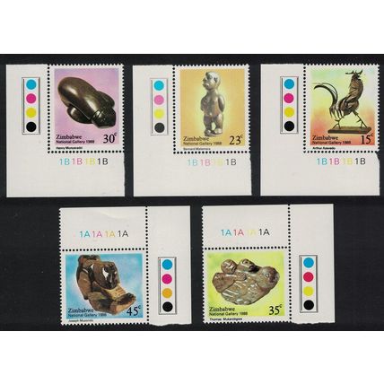 Zimbabwe Sculpture Painting Art National Gallery 5v Corners 1988 MNH SG#728=733